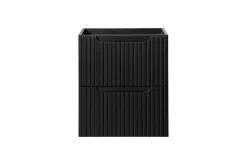 Furnidea Meuble sous vasque suspendu 2 tiroirs NOVA NOIR 50 CM