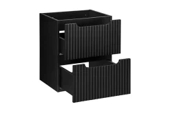 Furnidea Meuble sous vasque suspendu 2 tiroirs NOVA NOIR 50 CM