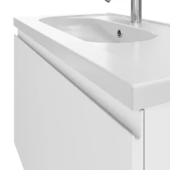 GoodHome Meuble sous vasque suspendu blanc mat 2 tiroirs l.80 x H.48 x P.45 cm Levanna