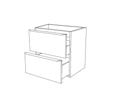 GoodHome Meuble sous vasque suspendu effet chêne l.60 x H.60 x P.45 cm, Imandra