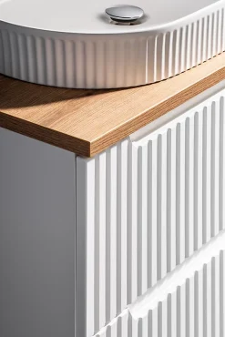 Meuble Sous-Vasque|Furnidea Meuble sous vasque suspendu 2 tiroirs NOVA BLANC 60 CM