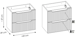 Meuble Sous-Vasque|Furnidea Meuble sous vasque suspendu 2 tiroirs NOVA BLANC 60 CM