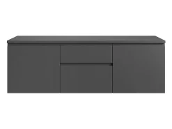 Vente-unique Meuble sous vasque suspendu - Gris - 150 cm - JIMENA II