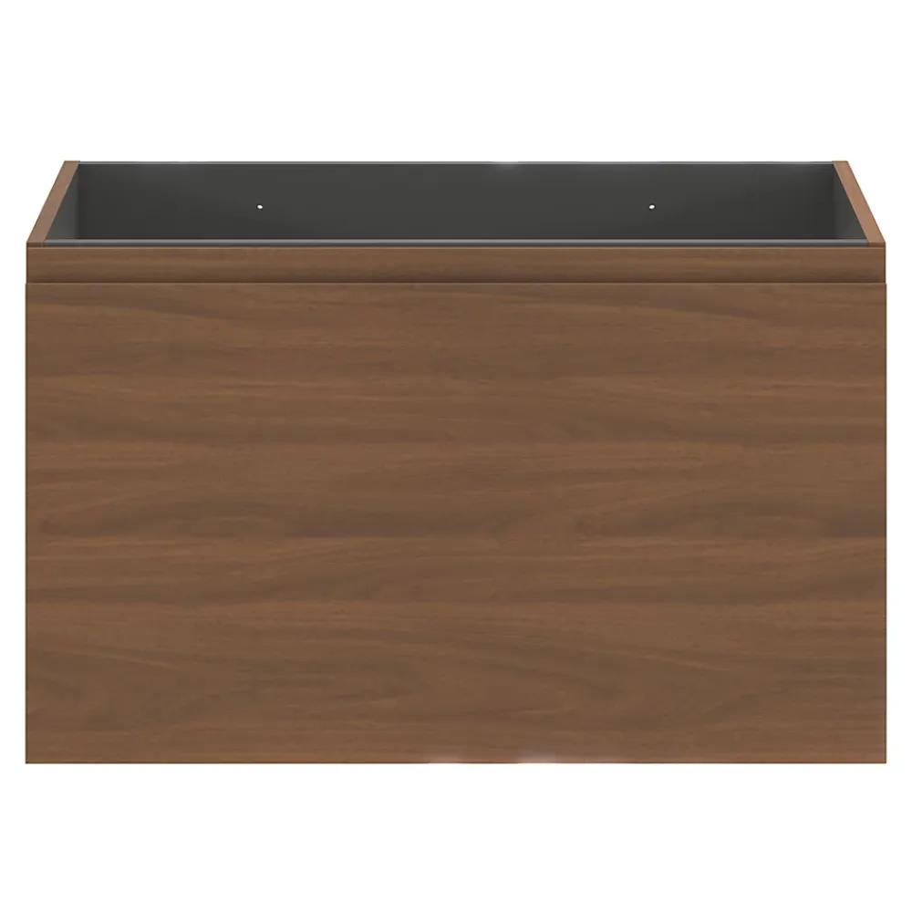 Meuble Sous-Vasque|GoodHome Meuble sous vasque suspendu effet noyer 2 tiroirs l.80 x H.48 x P.45 cm Levanna