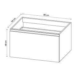 Meuble Sous-Vasque|GoodHome Meuble sous vasque suspendu effet noyer 2 tiroirs l.80 x H.48 x P.45 cm Levanna