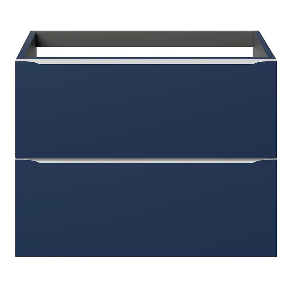 Meuble Buanderie|Meuble De Salle De Bains Faible Profondeur|GoodHome Meuble sous vasque suspendu bleu nuit mat l.80 x H.60 x P.45 cm, Imandra