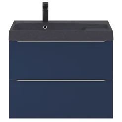 Meuble Buanderie|Meuble De Salle De Bains Faible Profondeur|GoodHome Meuble sous vasque suspendu bleu nuit mat l.80 x H.60 x P.45 cm, Imandra