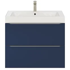 Meuble Buanderie|Meuble De Salle De Bains Faible Profondeur|GoodHome Meuble sous vasque suspendu bleu nuit mat l.80 x H.60 x P.45 cm, Imandra