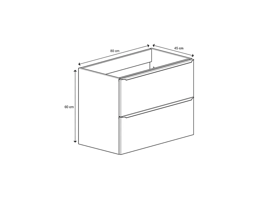 Meuble Buanderie|Meuble De Salle De Bains Faible Profondeur|GoodHome Meuble sous vasque suspendu bleu nuit mat l.80 x H.60 x P.45 cm, Imandra