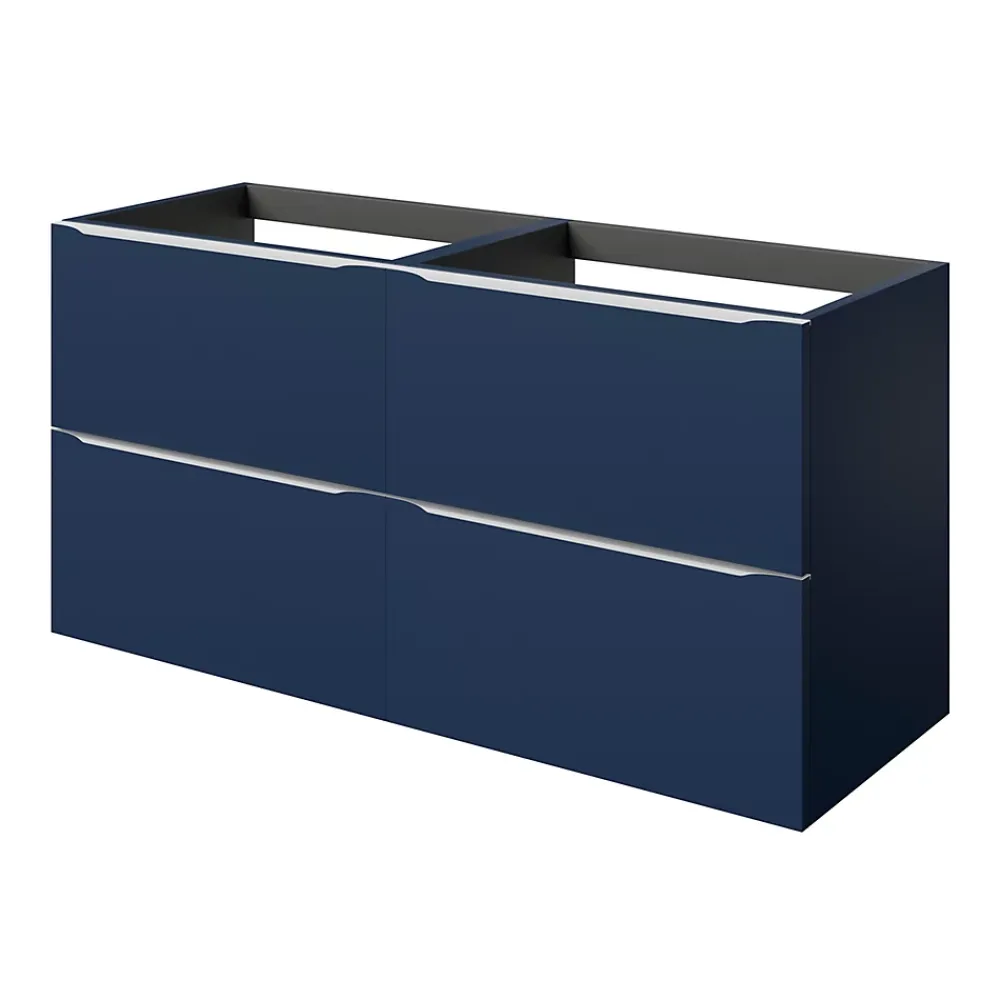 Meuble Buanderie|Meuble De Salle De Bains Faible Profondeur|GoodHome Meuble sous vasque suspendu bleu nuit mat l.120 x H.60 x P.45 cm, Imandra