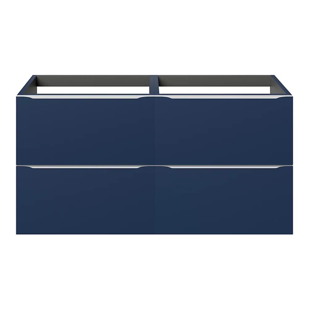 Meuble Buanderie|Meuble De Salle De Bains Faible Profondeur|GoodHome Meuble sous vasque suspendu bleu nuit mat l.120 x H.60 x P.45 cm, Imandra