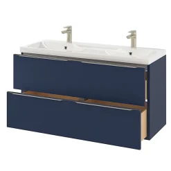 Meuble Buanderie|Meuble De Salle De Bains Faible Profondeur|GoodHome Meuble sous vasque suspendu bleu nuit mat l.120 x H.60 x P.45 cm, Imandra