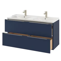 Meuble Buanderie|Meuble De Salle De Bains Faible Profondeur|GoodHome Meuble sous vasque suspendu bleu nuit mat l.120 x H.60 x P.45 cm, Imandra