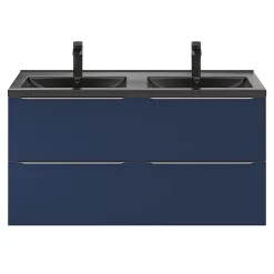 Meuble Buanderie|Meuble De Salle De Bains Faible Profondeur|GoodHome Meuble sous vasque suspendu bleu nuit mat l.120 x H.60 x P.45 cm, Imandra