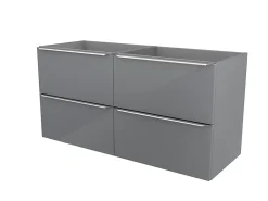 Meuble Buanderie|Meuble Sous-Vasque|GoodHome Meuble sous vasque suspendu gris brillant l.120 x H.60 x P.45 cm, Imandra