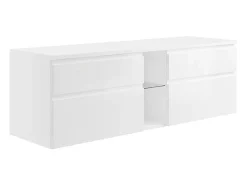 Meuble Sous-Vasque|Vente-unique Meuble sous vasque suspendu - Blanc - 150 cm - MAGDALENA II