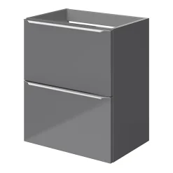 Meuble Buanderie|Meuble Sous-Vasque|GoodHome Meuble sous vasque suspendu faible profondeur gris brillant l.50 x H.60 x P.36 cm, Imandra