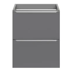 Meuble Buanderie|Meuble Sous-Vasque|GoodHome Meuble sous vasque suspendu faible profondeur gris brillant l.50 x H.60 x P.36 cm, Imandra
