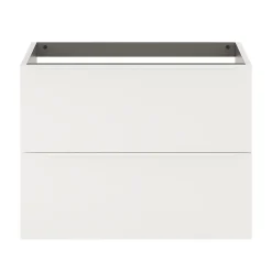 Meuble Buanderie|GoodHome Meuble sous vasque suspendu blanc mat l.80 x H.60 x P.45 cm, Imandra
