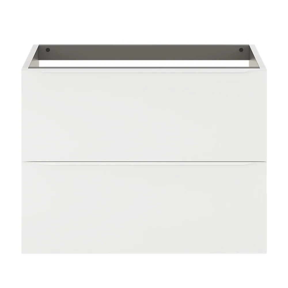 Meuble Buanderie|GoodHome Meuble sous vasque suspendu blanc mat l.80 x H.60 x P.45 cm, Imandra