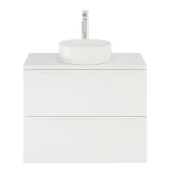 Meuble Buanderie|GoodHome Meuble sous vasque suspendu blanc mat l.80 x H.60 x P.45 cm, Imandra