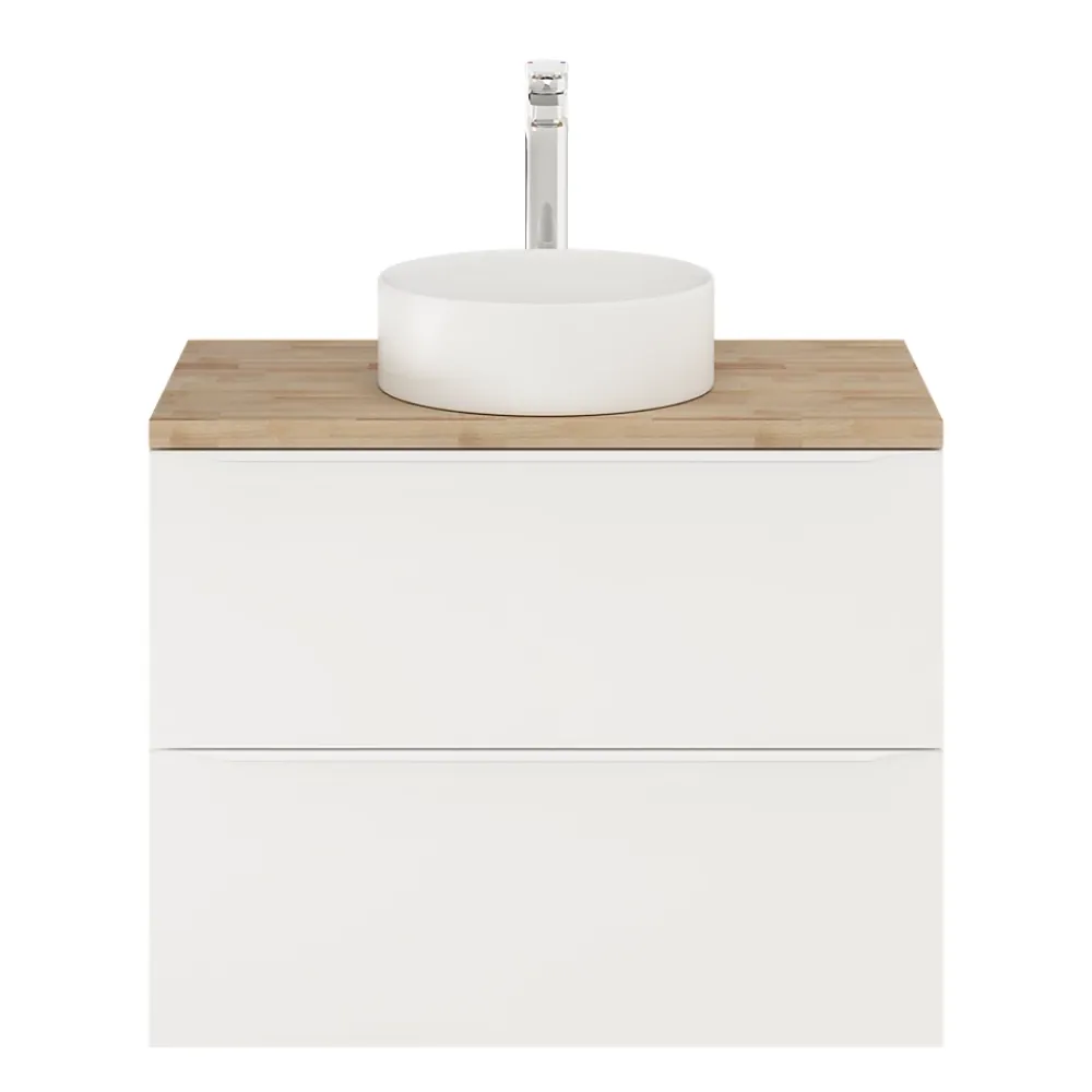 Meuble Buanderie|GoodHome Meuble sous vasque suspendu blanc mat l.80 x H.60 x P.45 cm, Imandra