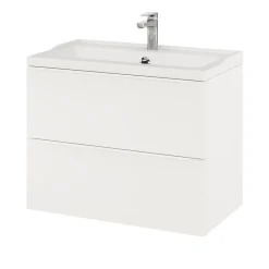 Meuble Buanderie|GoodHome Meuble sous vasque suspendu blanc mat l.80 x H.60 x P.45 cm, Imandra