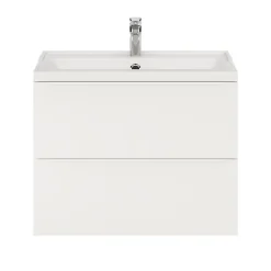 Meuble Buanderie|GoodHome Meuble sous vasque suspendu blanc mat l.80 x H.60 x P.45 cm, Imandra