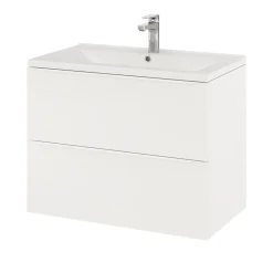 Meuble Buanderie|GoodHome Meuble sous vasque suspendu blanc mat l.80 x H.60 x P.45 cm, Imandra
