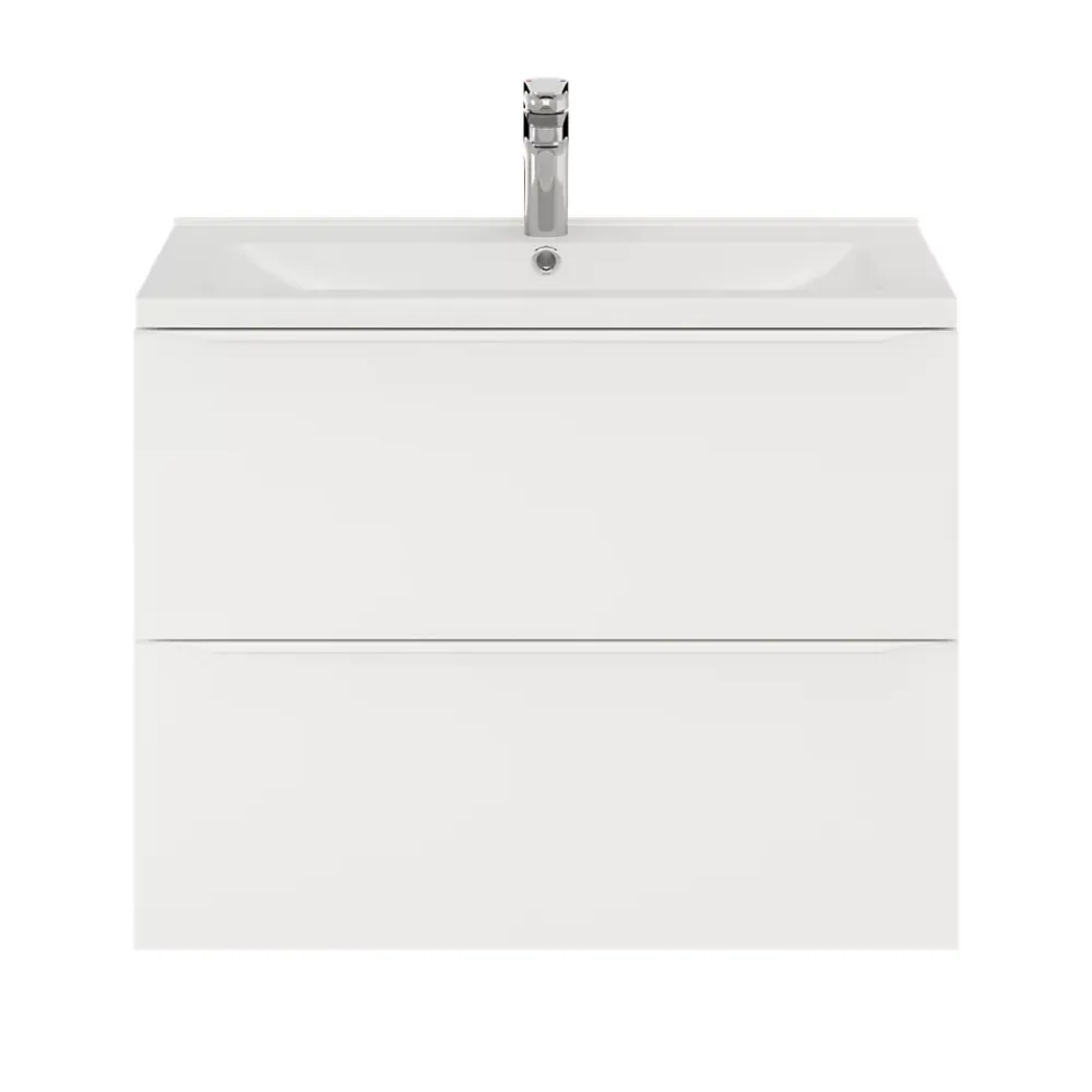 Meuble Buanderie|GoodHome Meuble sous vasque suspendu blanc mat l.80 x H.60 x P.45 cm, Imandra