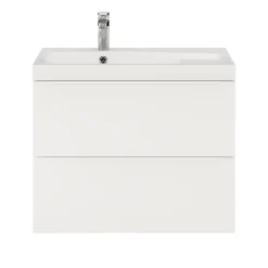 Meuble Buanderie|GoodHome Meuble sous vasque suspendu blanc mat l.80 x H.60 x P.45 cm, Imandra