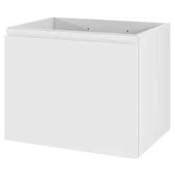 GoodHome Meuble sous vasque suspendu blanc mat 2 tiroirs l.60 x H.48 x P.45 cm Levanna