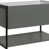 Furnidea Meuble sous vasque suspendu LOV avec porte-serviettes vert et noir 80 cm