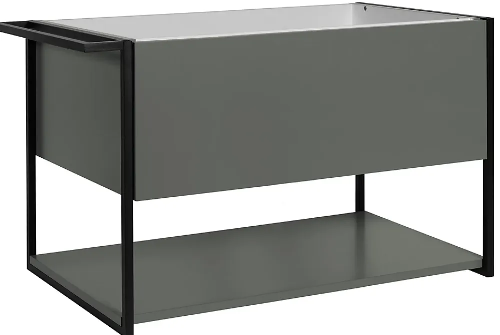 Furnidea Meuble sous vasque suspendu LOV avec porte-serviettes vert et noir 80 cm