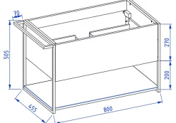 Furnidea Meuble sous vasque suspendu LOV avec porte-serviettes vert et noir 80 cm
