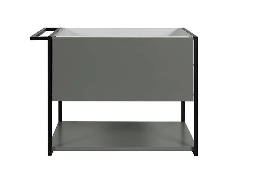 Furnidea Meuble sous vasque suspendu LOV avec porte-serviettes vert et noir 80 cm