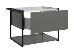 Furnidea Meuble sous vasque suspendu LOV avec porte-serviettes vert et noir 80 cm