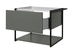Furnidea Meuble sous vasque suspendu LOV avec porte-serviettes vert et noir 80 cm