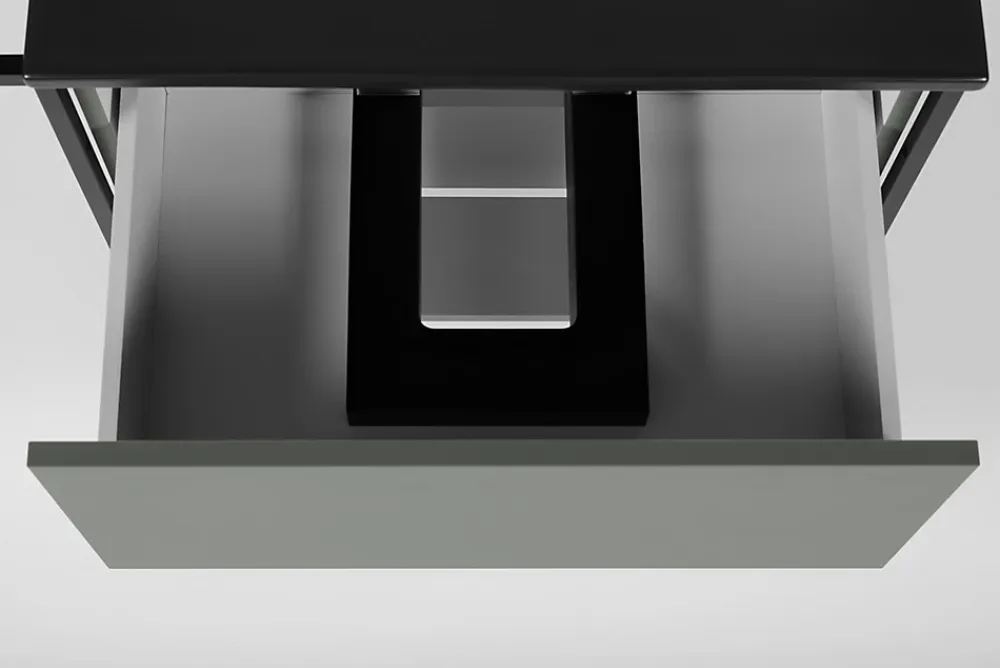 Furnidea Meuble sous vasque suspendu LOV avec porte-serviettes vert et noir 80 cm