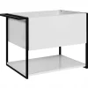 Furnidea Meuble sous vasque suspendu LOV avec porte-serviettes blanc brillant et noir 60 cm