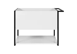Furnidea Meuble sous vasque suspendu LOV avec porte-serviettes blanc brillant et noir 60 cm