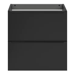 GoodHome Meuble sous vasque suspendu faible profondeur noir mat l.60 x H.60 x P.36 cm, Imandra