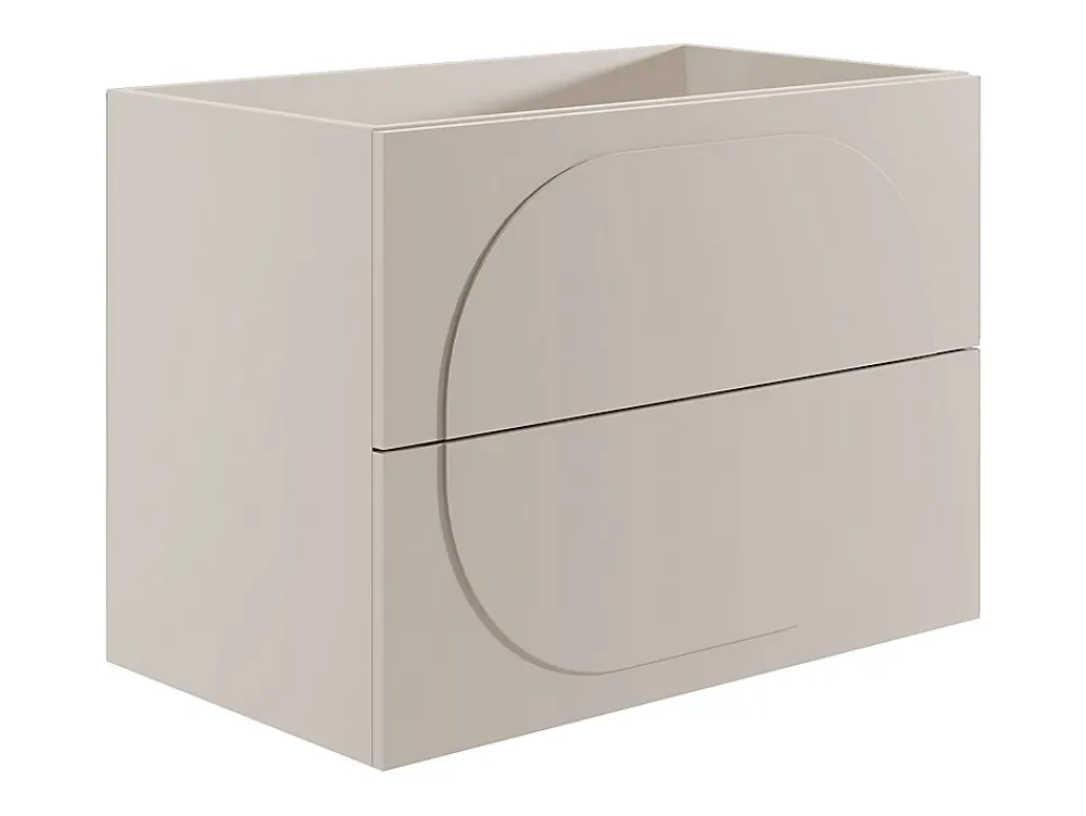 Meuble Sous-Vasque|Vente-unique Meuble sous vasque suspendu - Beige - 80 cm - VUTOMA