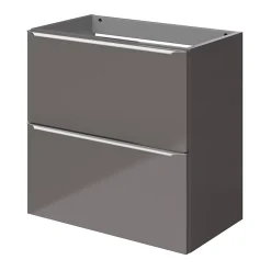 GoodHome Meuble sous vasque suspendu faible profondeur gris taupe brillant l.60 x H.60 x P.36 cm, Imandra