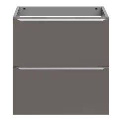 GoodHome Meuble sous vasque suspendu faible profondeur gris taupe brillant l.60 x H.60 x P.36 cm, Imandra