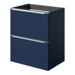 Meuble Buanderie|GoodHome Meuble sous vasque suspendu faible profondeur bleu nuit mat l.50 x H.60 x P.36 cm, Imandra