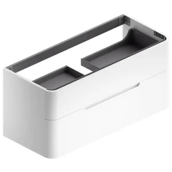 Meuble Sous-Vasque|Meuble Buanderie| Meuble sous vasque suspendu blanc mat l.119 x H.55 x P.50,5 cm, Alba