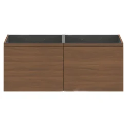 GoodHome Meuble sous vasque suspendu effet noyer 4 tiroirs l.120 x H.48 x P.45 cm, Levanna