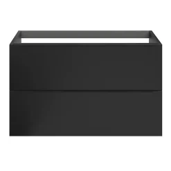 Meuble Buanderie|Meuble De Salle De Bains Faible Profondeur|GoodHome Meuble sous vasque suspendu noir mat l.100 x H.60 x P.45 cm, Imandra