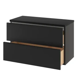 Meuble Buanderie|Meuble De Salle De Bains Faible Profondeur|GoodHome Meuble sous vasque suspendu noir mat l.100 x H.60 x P.45 cm, Imandra